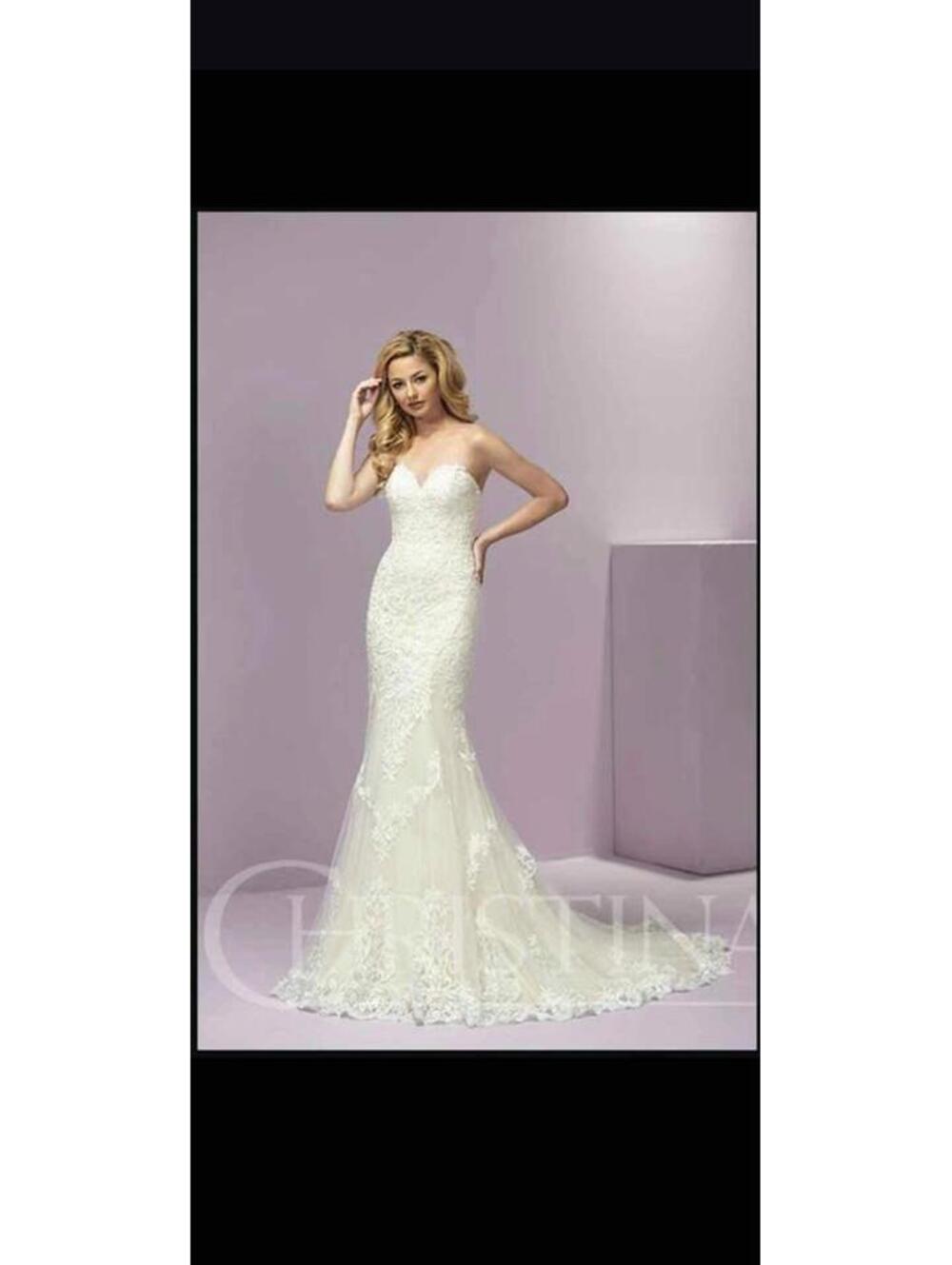 Christina Wu Strapless Lace Wedding Dress 18069